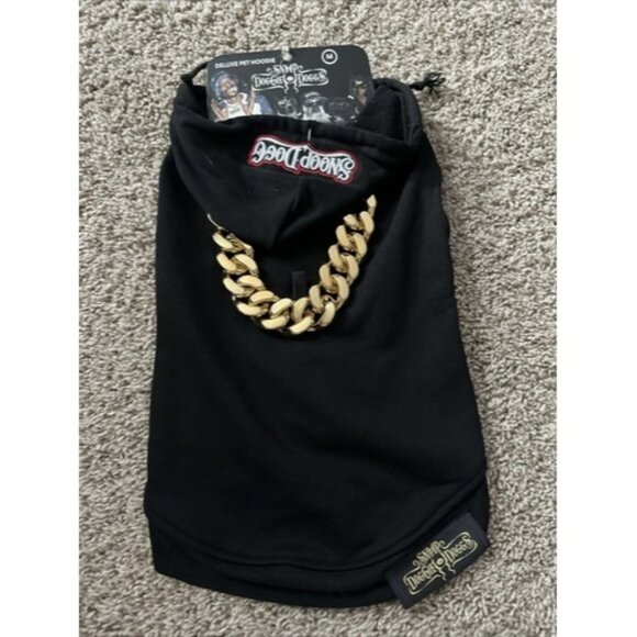 Snoop Doggie Doggs Deluxe Pet Hoodie Off The Chain Size Medium Fleece Drawstring - Picture 1 of 9